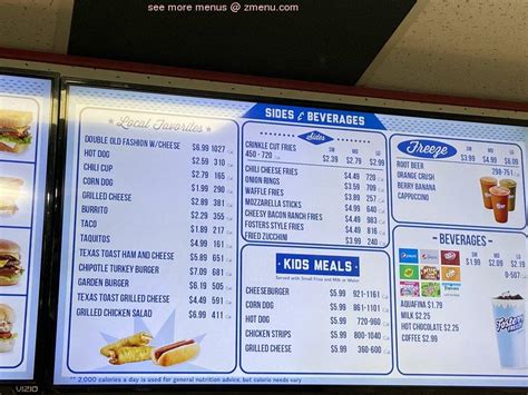 fosters freeze menu|More.